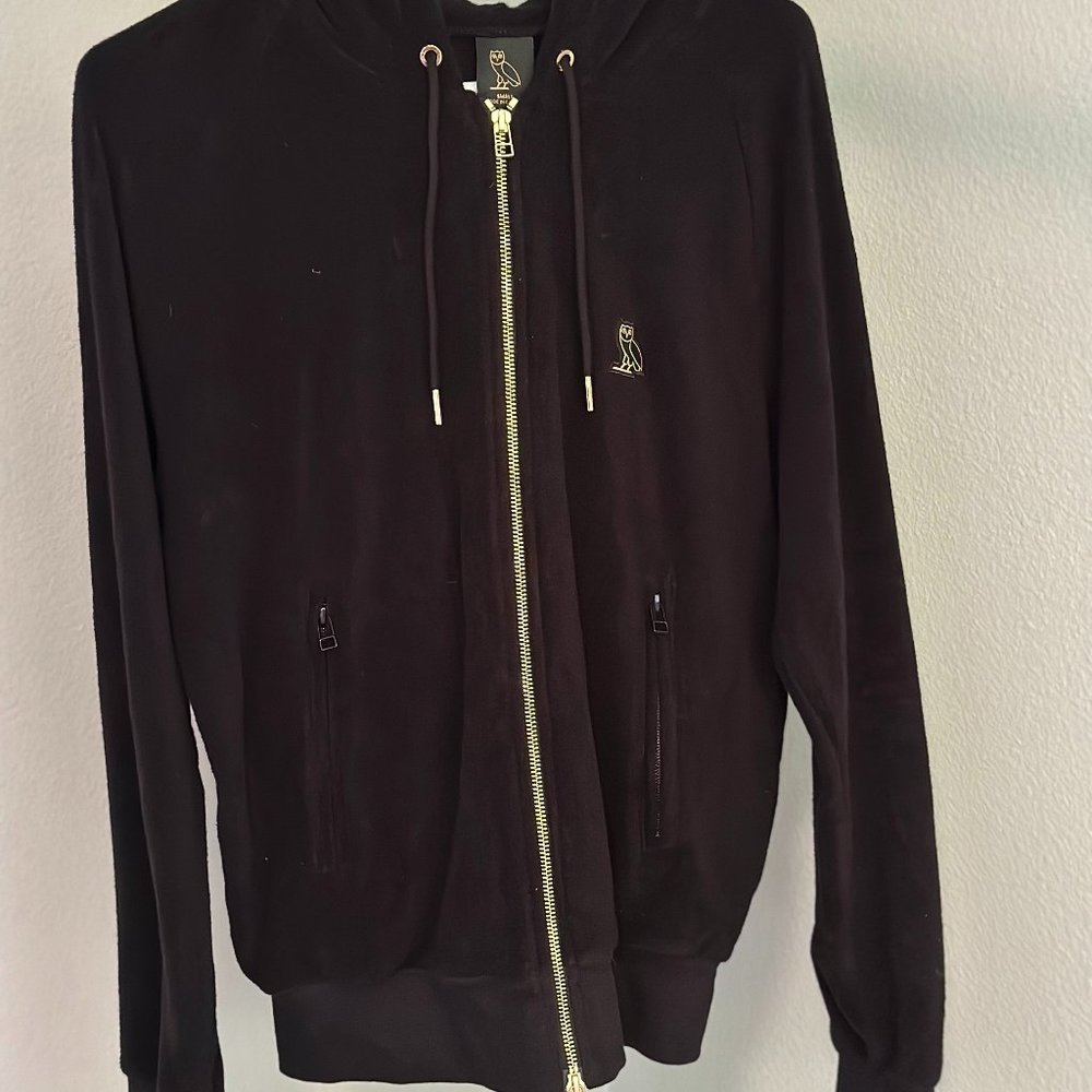 October's Very Own Black Terry Cloth Zip Hoodie